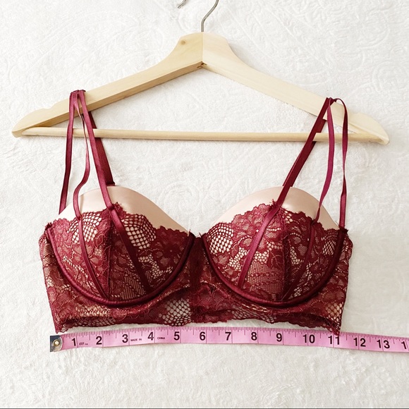 Gorgeous Burgundy & Nude Lace Bra - Picture 2 of 9